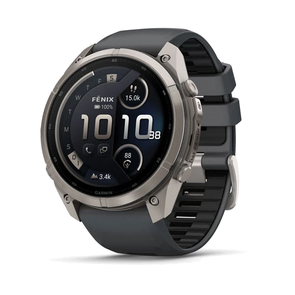 Часы Garmin fenix 9 Pro inReach, 51 мм — Titanium with Graphite/Black Silicone Band