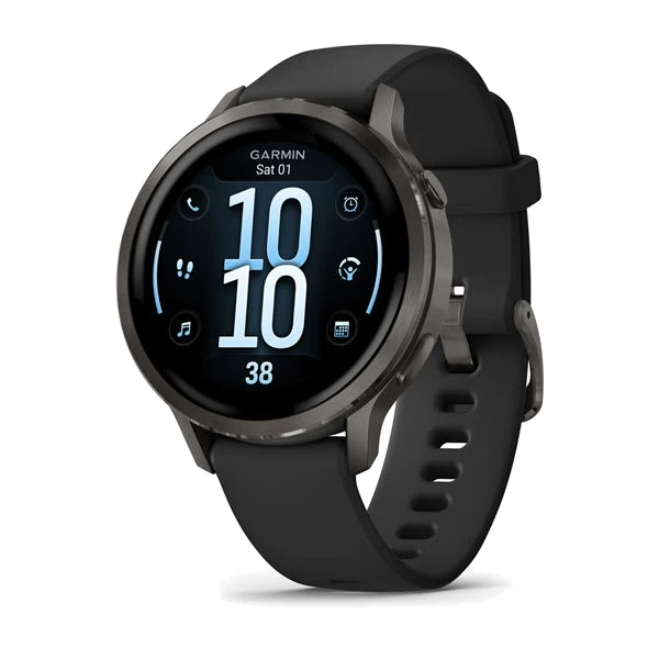 Часы Garmin Venu 4 41 мм — Slate with Black Silicone Band