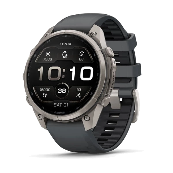 Часы Garmin fenix 9 Pro 47 мм — Titanium with Graphite/Black Silicone Band