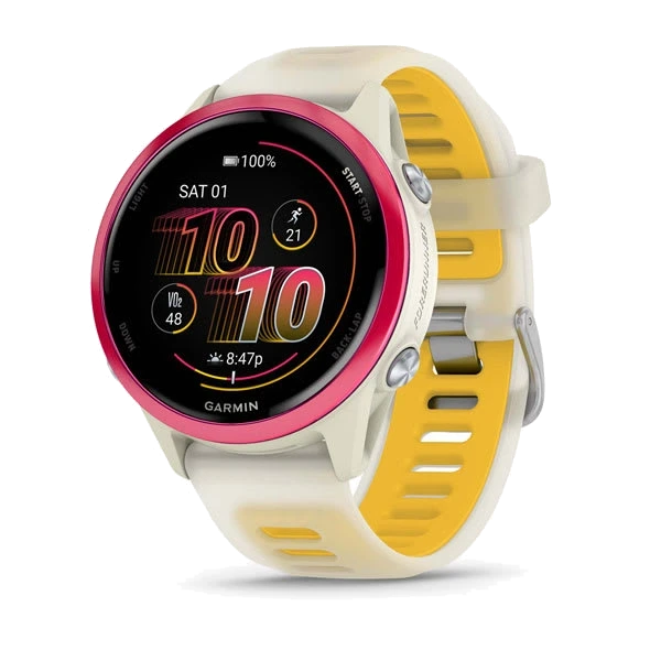 Часы Garmin Forerunner 570 42 мм — Raspberry Aluminum with Translucent Bone/Mango Band