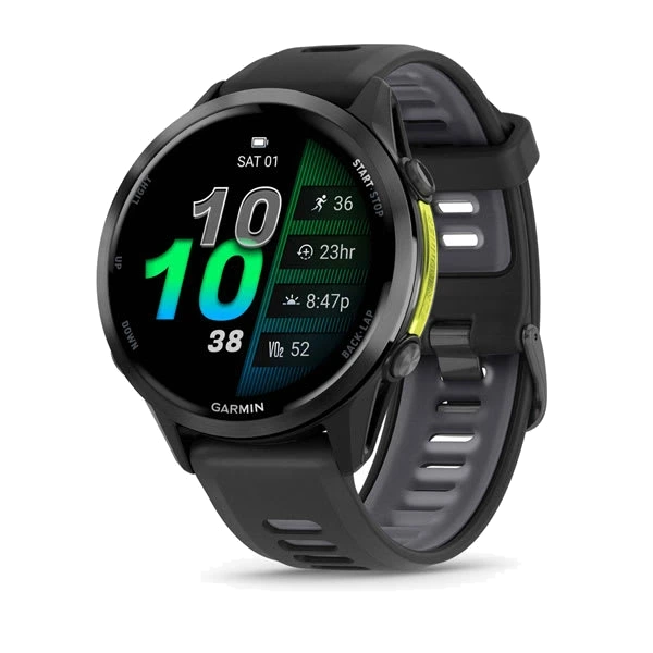 Часы Garmin Forerunner 970 — Carbon Gray DLC Titanium with Black Case and Black/Translucent Whitestone Band