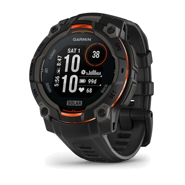 Часы Garmin Instinct 3 45 мм, Solar — Black with Black Band