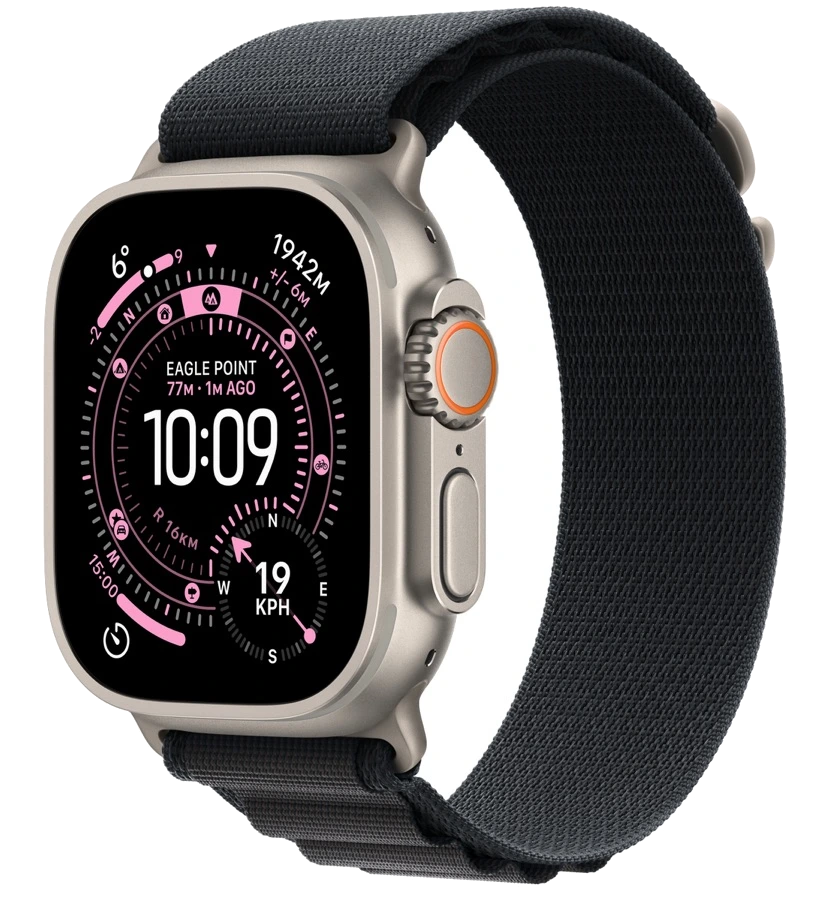 Apple Watch Ultra 3 — натуральный титан, ремешок Alpine Loop Black