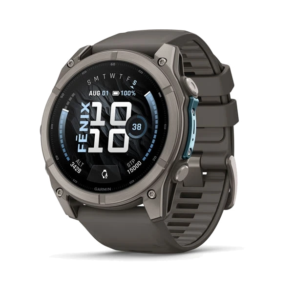 Часы Garmin fenix 9 51 мм — Titanium with Pebble Gray Silicone Band