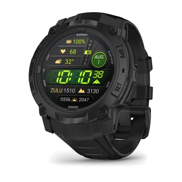 Часы Garmin Instinct 3 50 мм, AMOLED, Tactical Edition — Black with Black Band