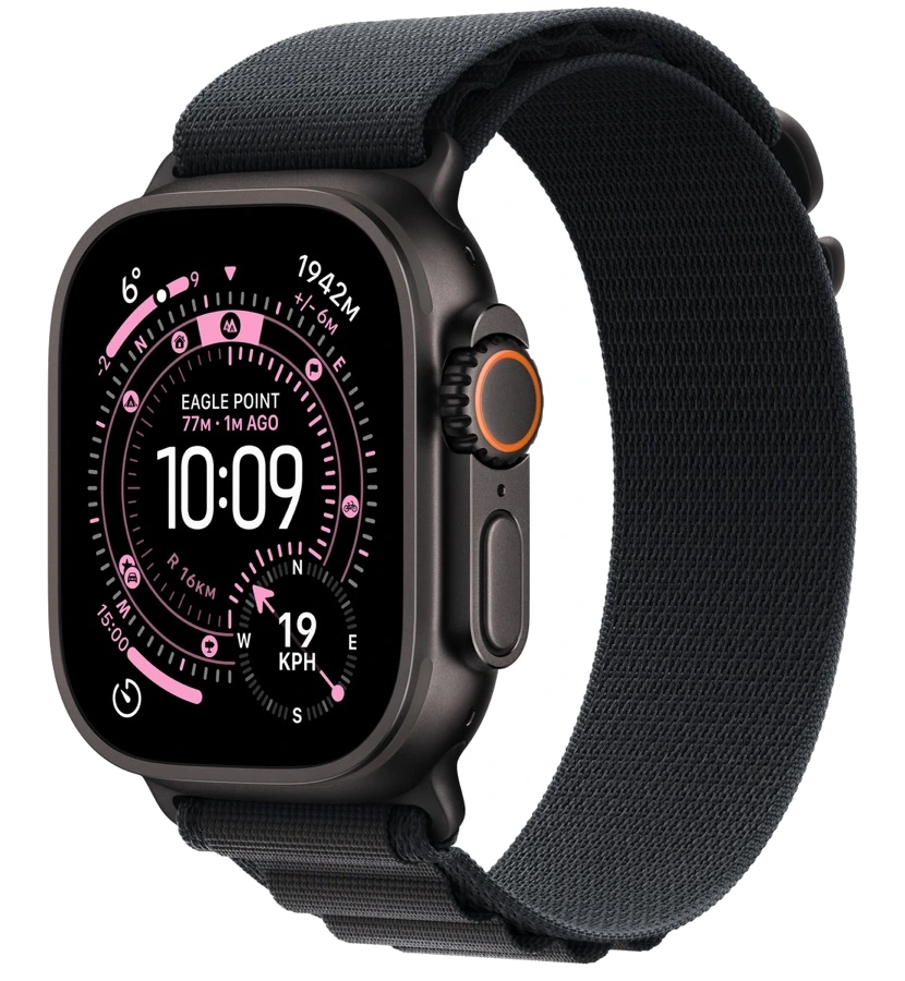 Apple Watch Ultra 3 — чёрный титан, ремешок Alpine Loop Black