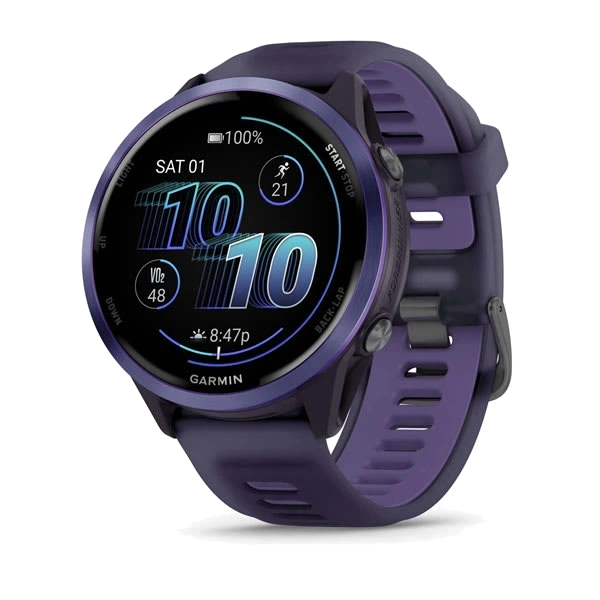 Часы Garmin Forerunner 570 47 мм — Indigo Aluminum with Translucent Imperial Purple/Indigo Band