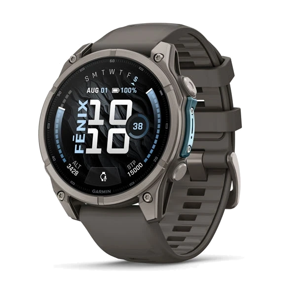 Часы Garmin fenix 9 47 мм — Titanium with Pebble Gray Silicone Band