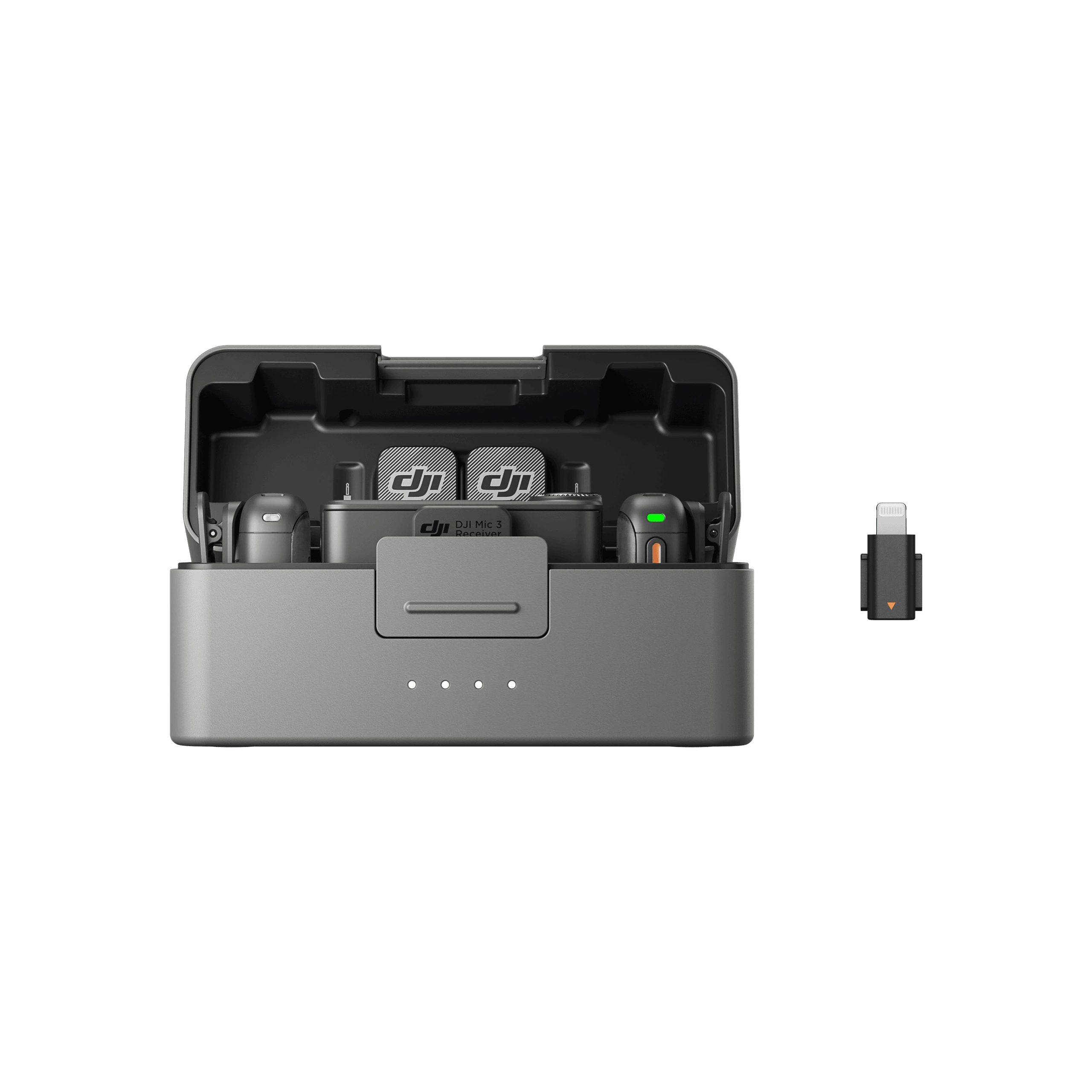 DJI Mic 3 — DJI Mic 3 (2 TX + 1 RX + Charging Case) + Mobile Phone Adapter (Lightning)
