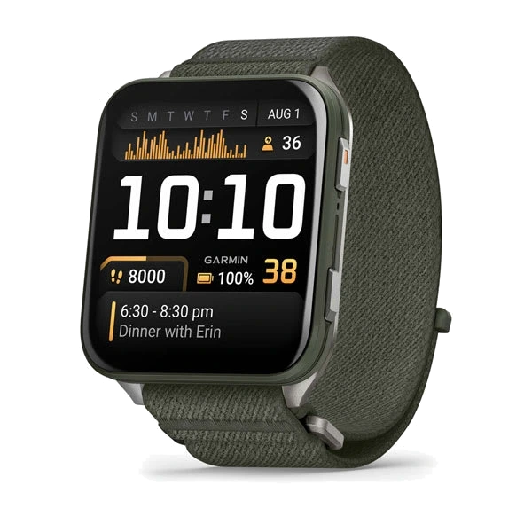 Часы Garmin Venu X1 — Moss with Titanium Caseback and Moss ComfortFit Nylon Band
