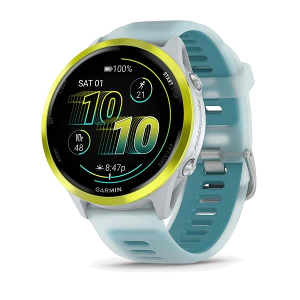 Часы Garmin Forerunner 570 47 мм — Amp Yellow Aluminum with Translucent Whitestone/Turquoise Band