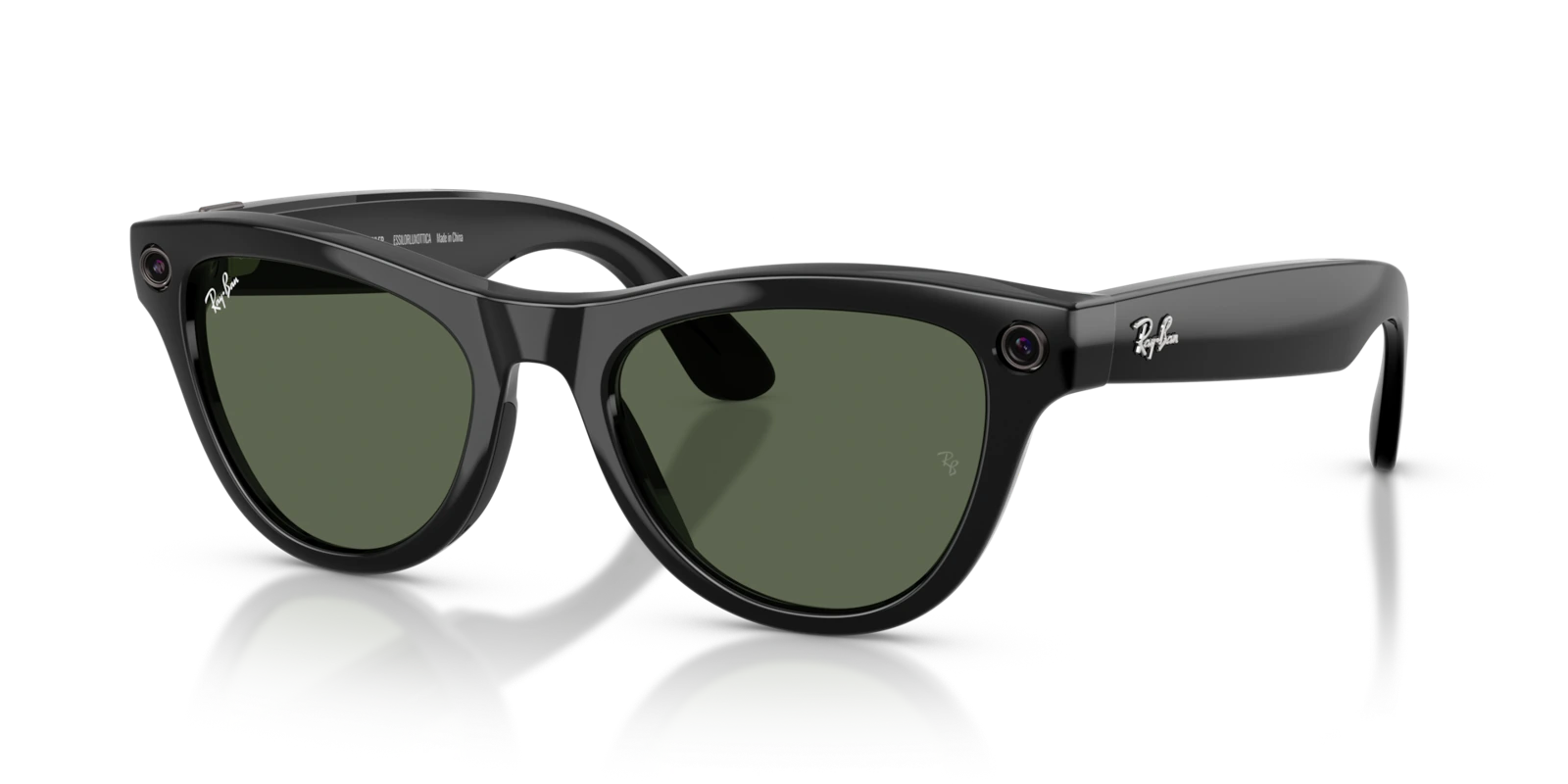 Ray-Ban Meta Skyler Gen 2 — Глянцевый чёрный, Солнцезащитные G-15 Green — вид под углом