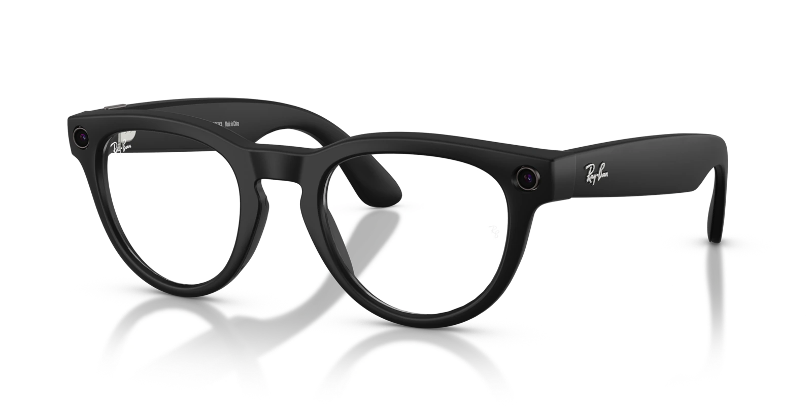 Ray-Ban Meta Headliner Gen 2 — Матовый чёрный, Прозрачные с фильтром сине-фиолетового света — вид под углом