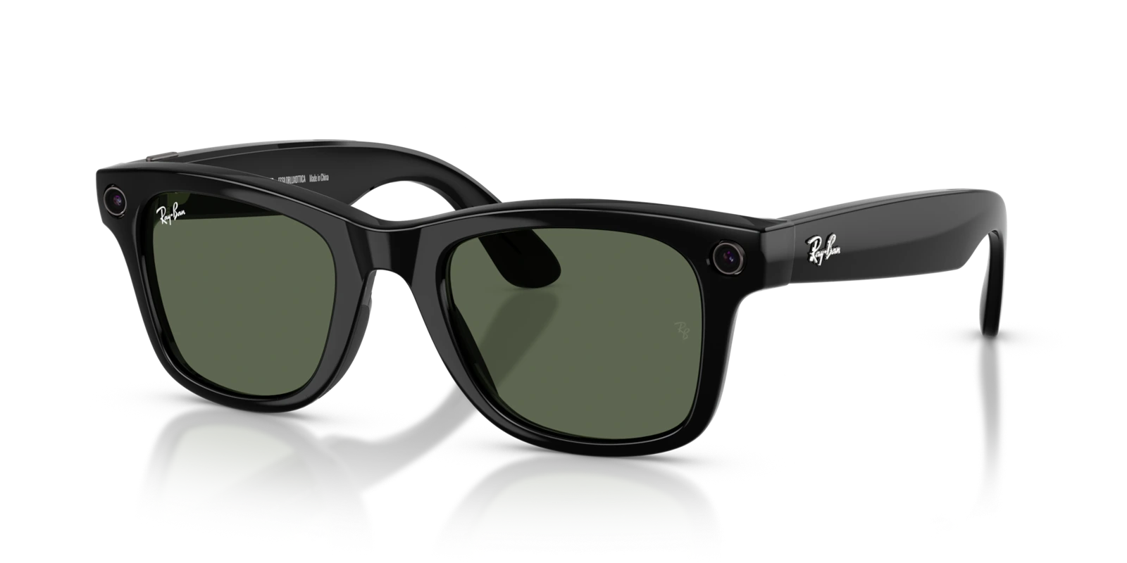 Ray-Ban Meta Wayfarer Gen 2 — Глянцевый чёрный, Солнцезащитные G-15 Green — вид под углом