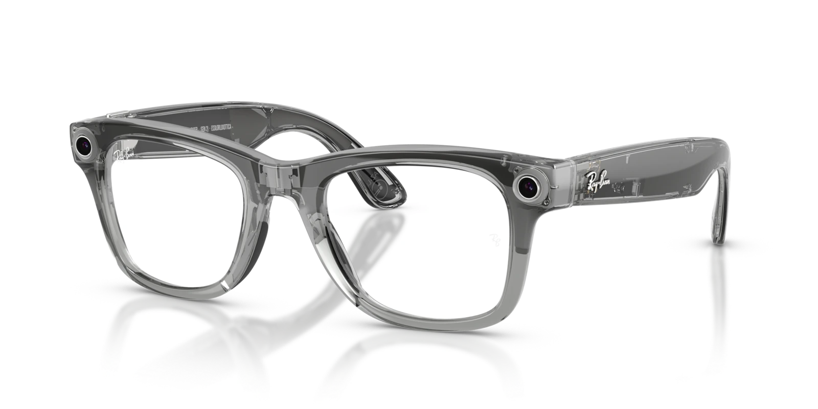 Ray-Ban Meta Wayfarer Gen 2 — Прозрачный серый, Transitions прозрачные / сапфировые — вид под углом