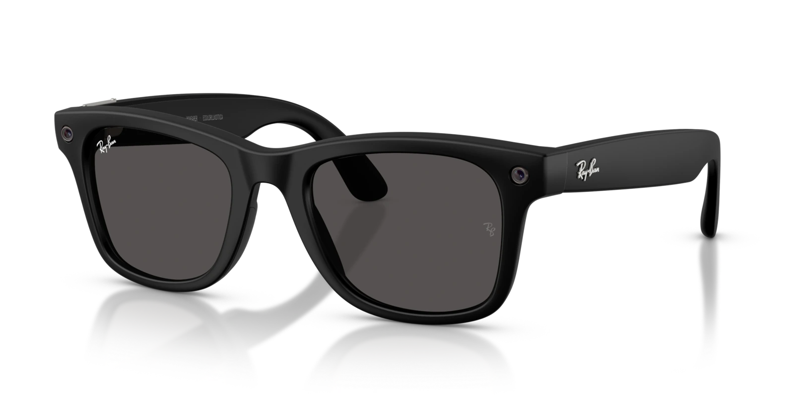 Ray-Ban Meta Wayfarer Gen 3 — Матовый чёрный, Солнцезащитные серые — вид под углом